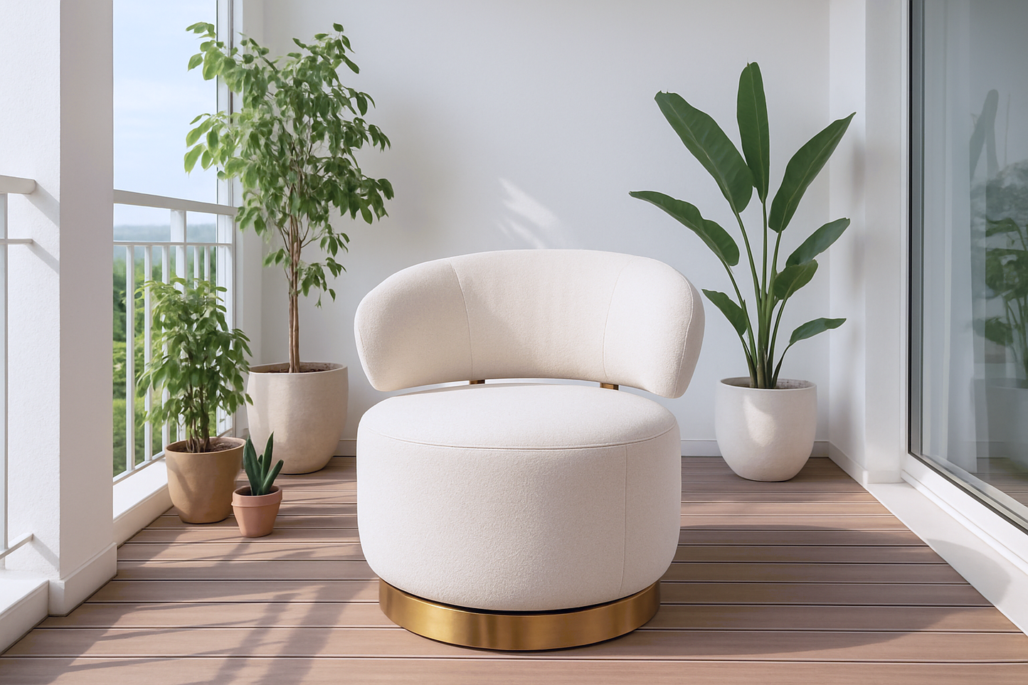Luxurious Sofa Chair - Rotatable, Stainless Steel, Velvet Upholstery