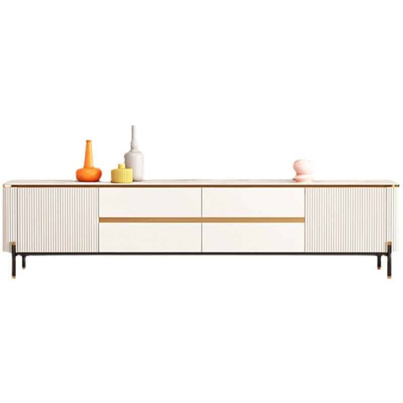 200*40 Light Luxury TV Cabinet - Marble & Solid Wood Combo