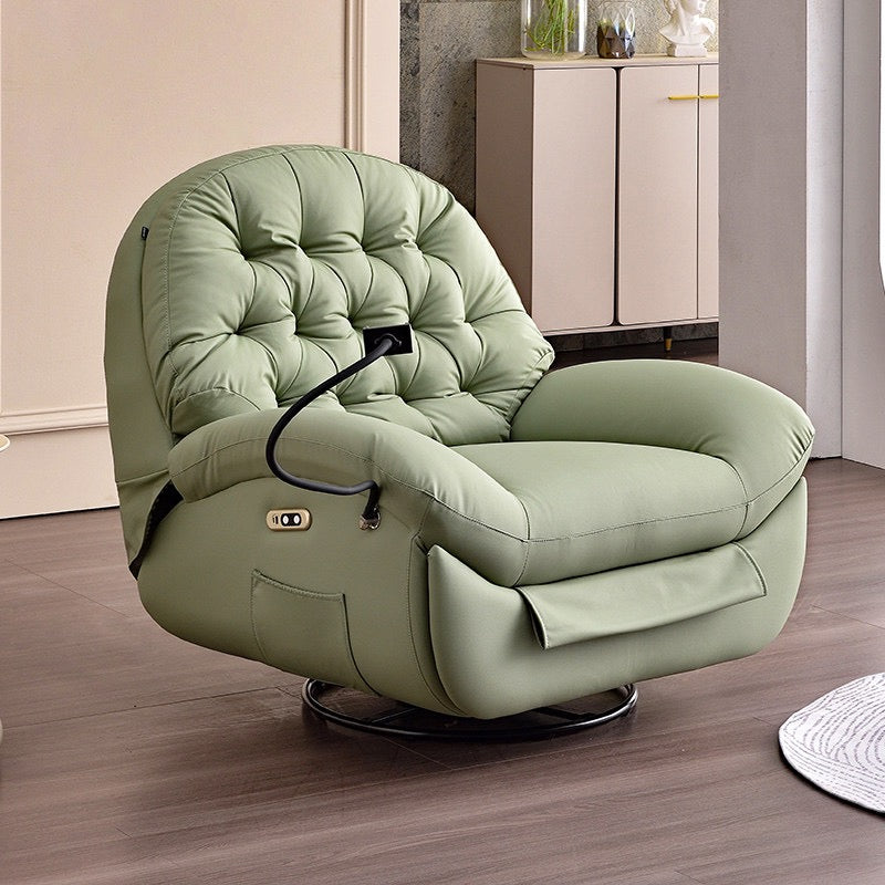 Luxurious Single Recliner with Phone Holder - Swivel and Rock Function