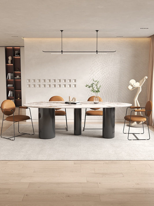 Exquisite Dining Table: 2200W1100D750H in Red Brass Stainless"