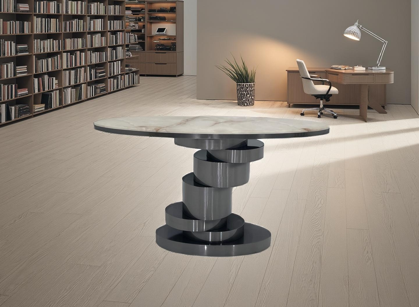 Luxurious Italian-Inspired Console Table in Black Stainless Steel