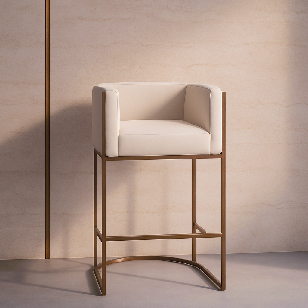 Rose Gold Adjustable Rust-Proof Bar Stool | Outdoor Terrace & Rooftop