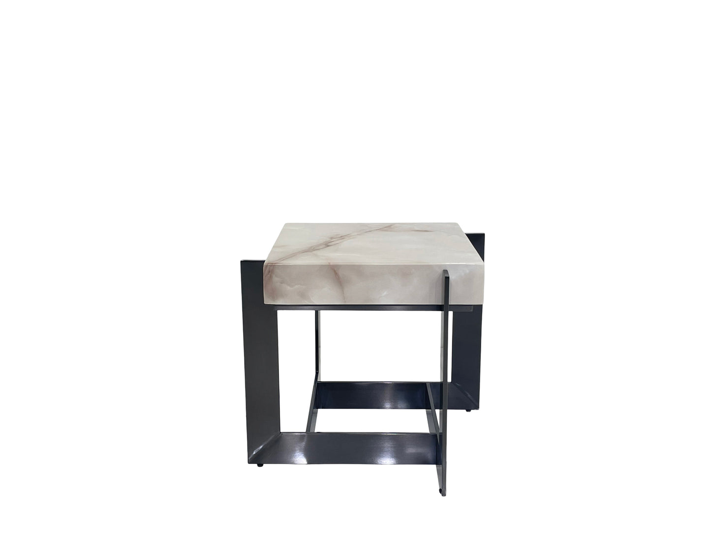 طاولة قهوة فاخرة: 1.5 مم من الفولاذ المقاوم للصدأ و 90 مم من الرخام