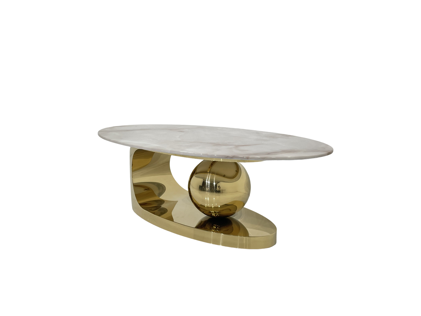 Champagne Shining Coffee Table with Marble Top | Affordable Luxury for Young Families