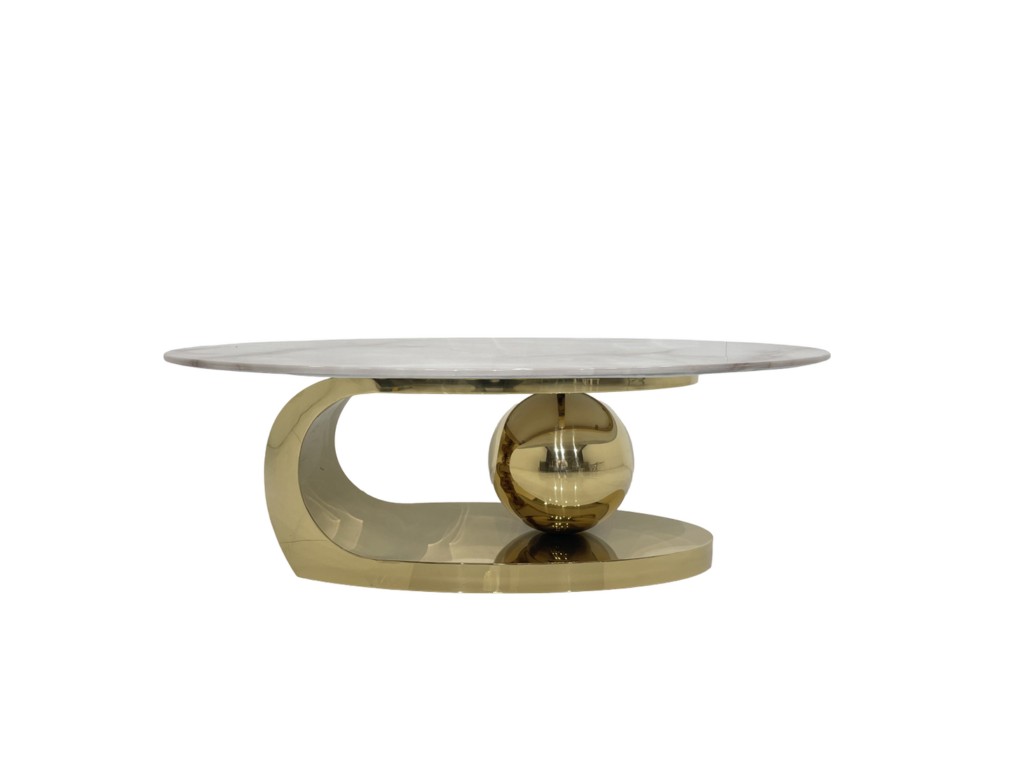 Champagne Shining Coffee Table with Marble Top | Affordable Luxury for Young Families