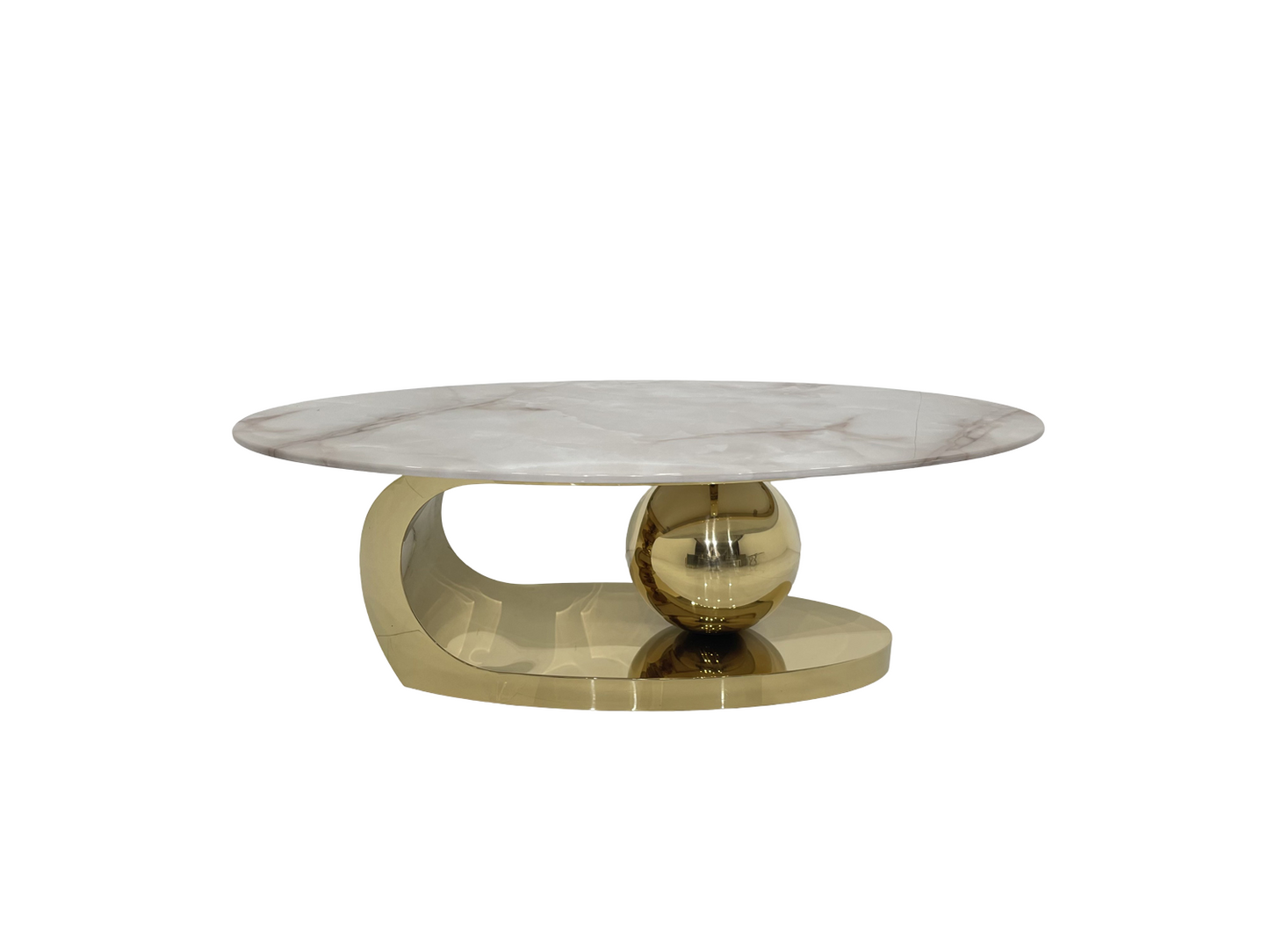 Champagne Shining Coffee Table with Marble Top | Affordable Luxury for Young Families