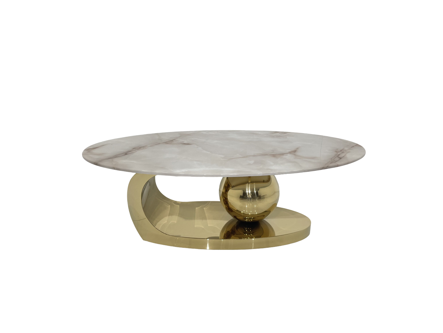 Champagne Shining Coffee Table with Marble Top | Affordable Luxury for Young Families