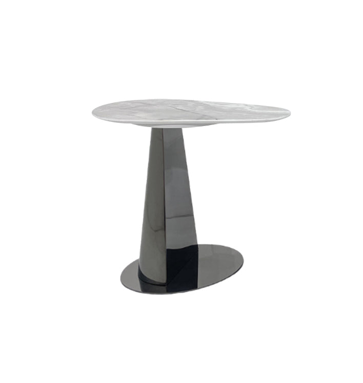 Modern Coffee Table Set - 3D Printed Marble & Black Stainless Steel | Luxury Flexible Design for Dubai Living Rooms
