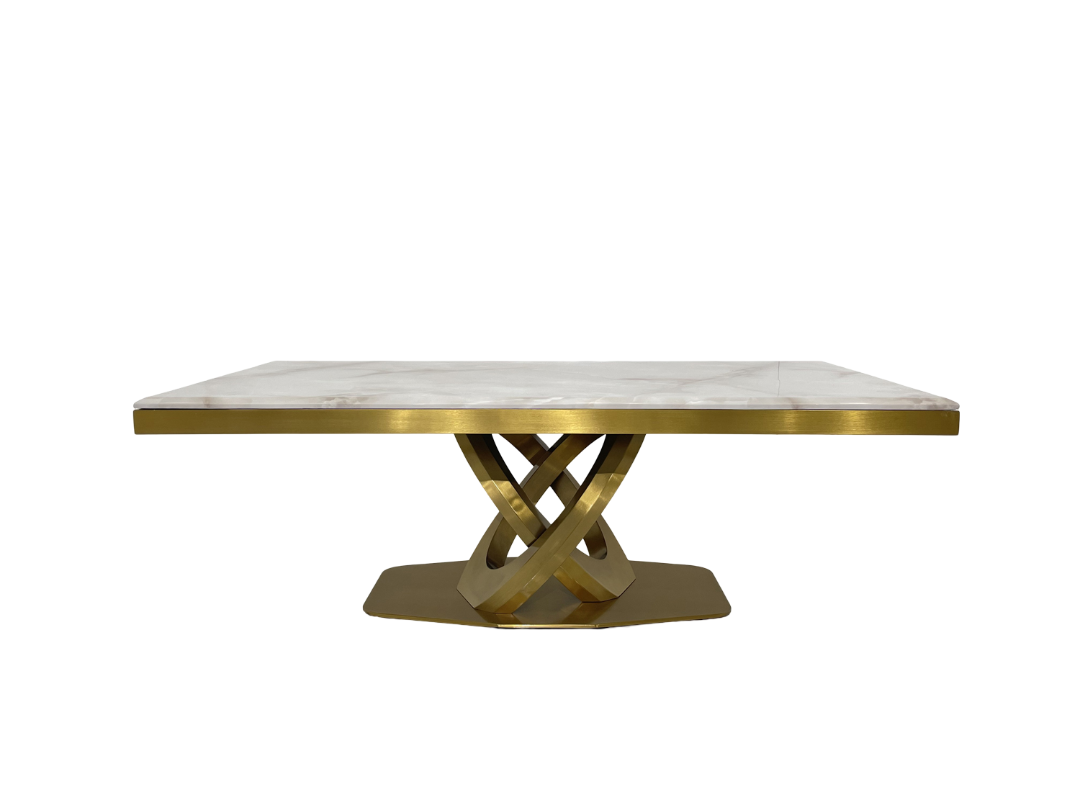Modern Luxe Stainless Steel Marble Coffee Table | Premium Dubai Home Decor Highlights: