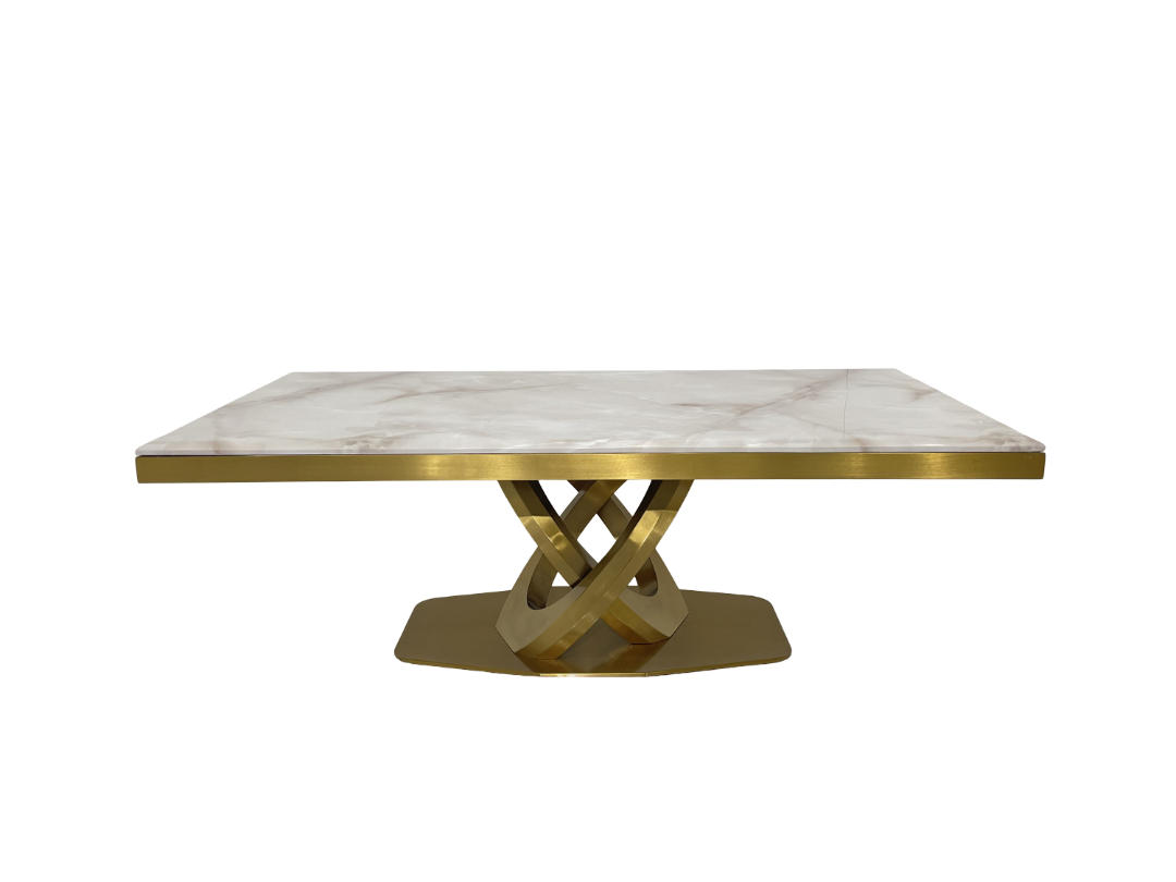 Modern Luxe Stainless Steel Marble Coffee Table | Premium Dubai Home Decor Highlights: