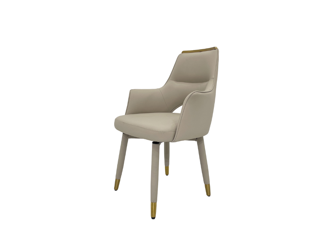 Beige/Grey Premium Faux Leather & Stainless Steel for Luxury Interiors