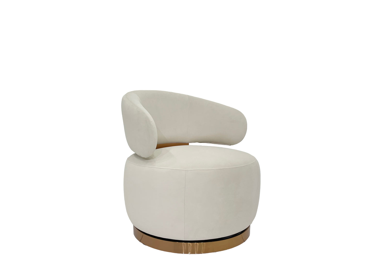 كرسي أريكة فاخر - قابل للدوران، مصنوع من الفولاذ المقاوم للصدأ، مبطن بالمخمل