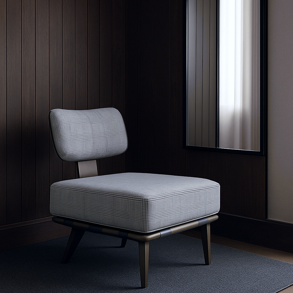 [ Comfortable Office Chair] High Back Ergonomic Linen Seat - Brass Frame Executive Chair