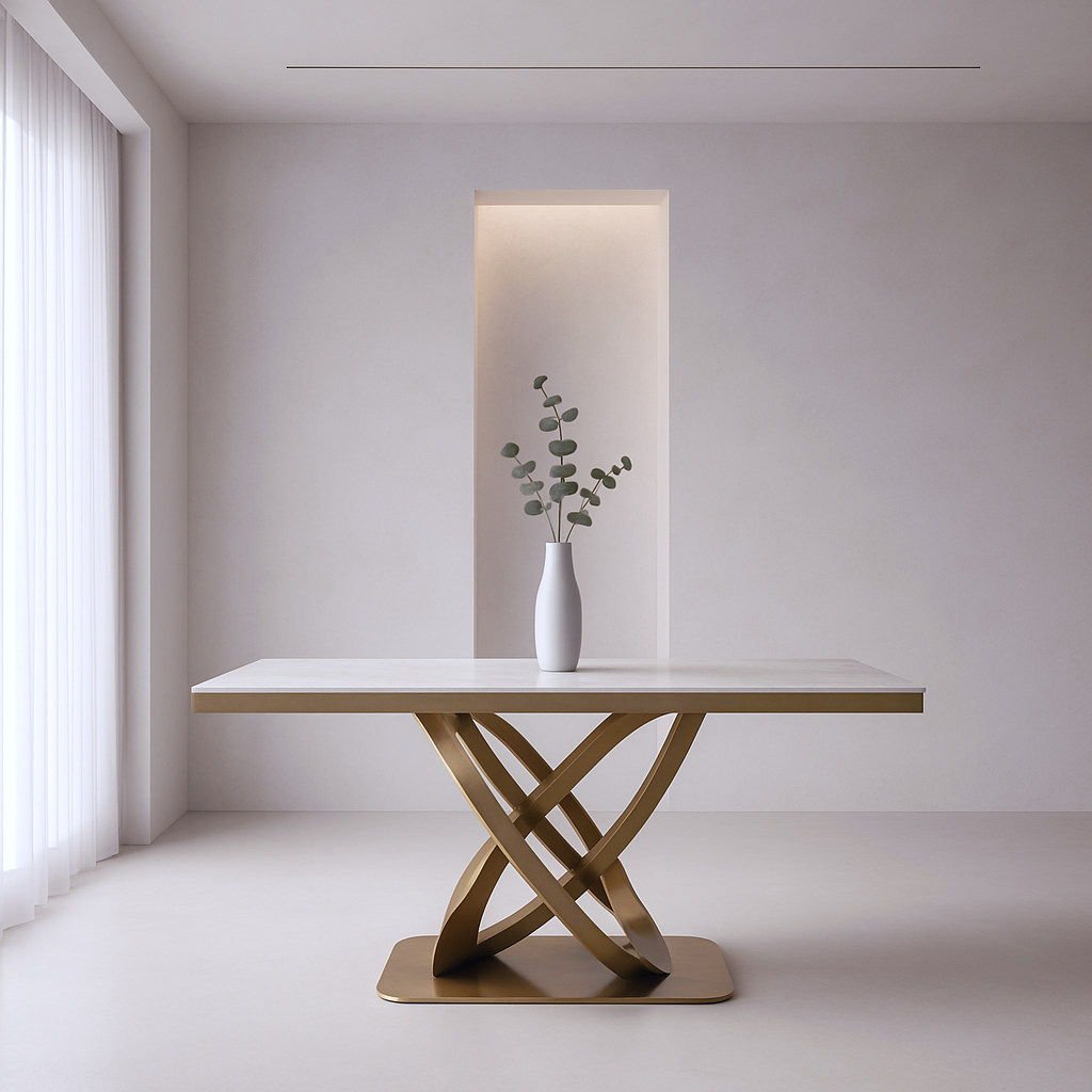 [ Family Furniture] 1.8m Stain-Resistant Easy-Clean Dining Table -Safe Sturdy Gathering Table