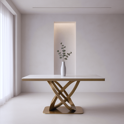 [ Family Furniture] 1.8m Stain-Resistant Easy-Clean Dining Table -Safe Sturdy Gathering Table