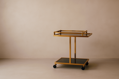 Stylish Brass Matt Stainless Steel Serving Trolley
