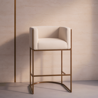 Rose Gold Adjustable Rust-Proof Bar Stool |  Outdoor Terrace & Rooftop