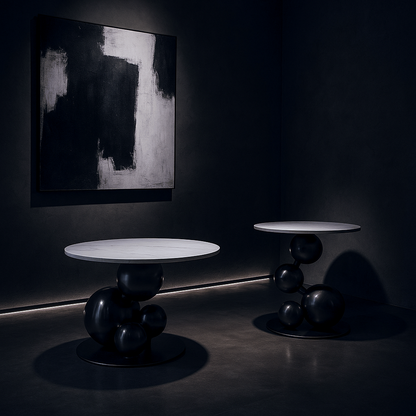 Stylish Coffee Tables: 500W550H & 800450H in Black Matte Stainless