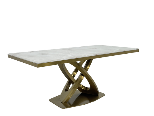 [Dubai Family Furniture] 1.8m Stain-Resistant Easy-Clean Dining Table -Safe Sturdy Gathering Table