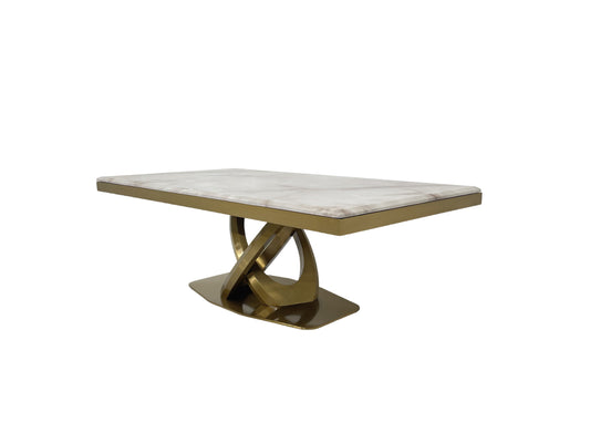 Modern Luxe Stainless Steel Marble Coffee Table | Premium Dubai Home Decor Highlights: