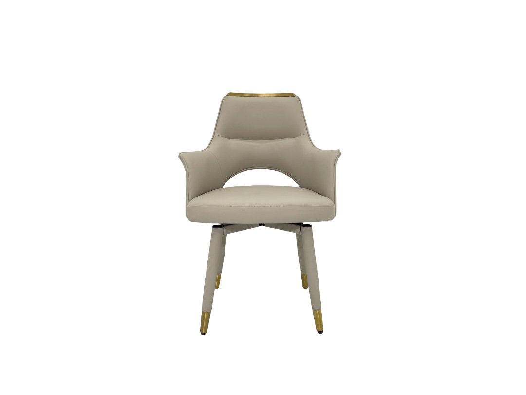 Beige/Grey Premium Faux Leather & Stainless Steel for  Luxury Interiors