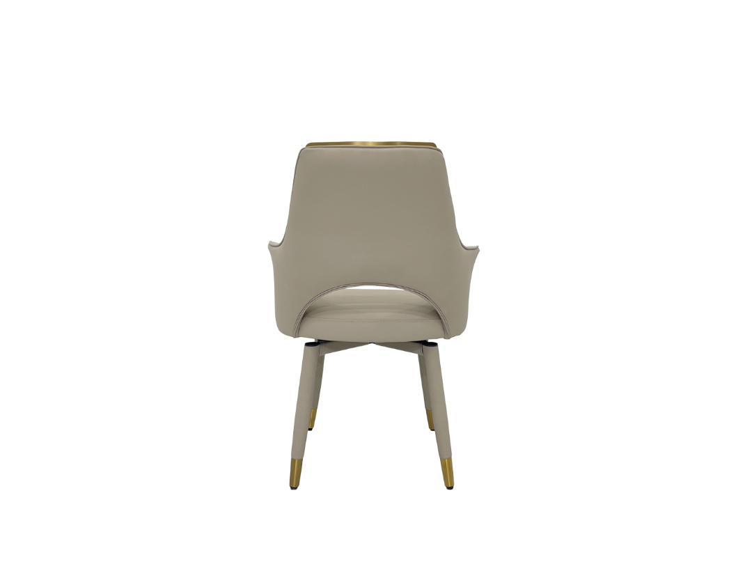 Beige/Grey Premium Faux Leather & Stainless Steel for  Luxury Interiors
