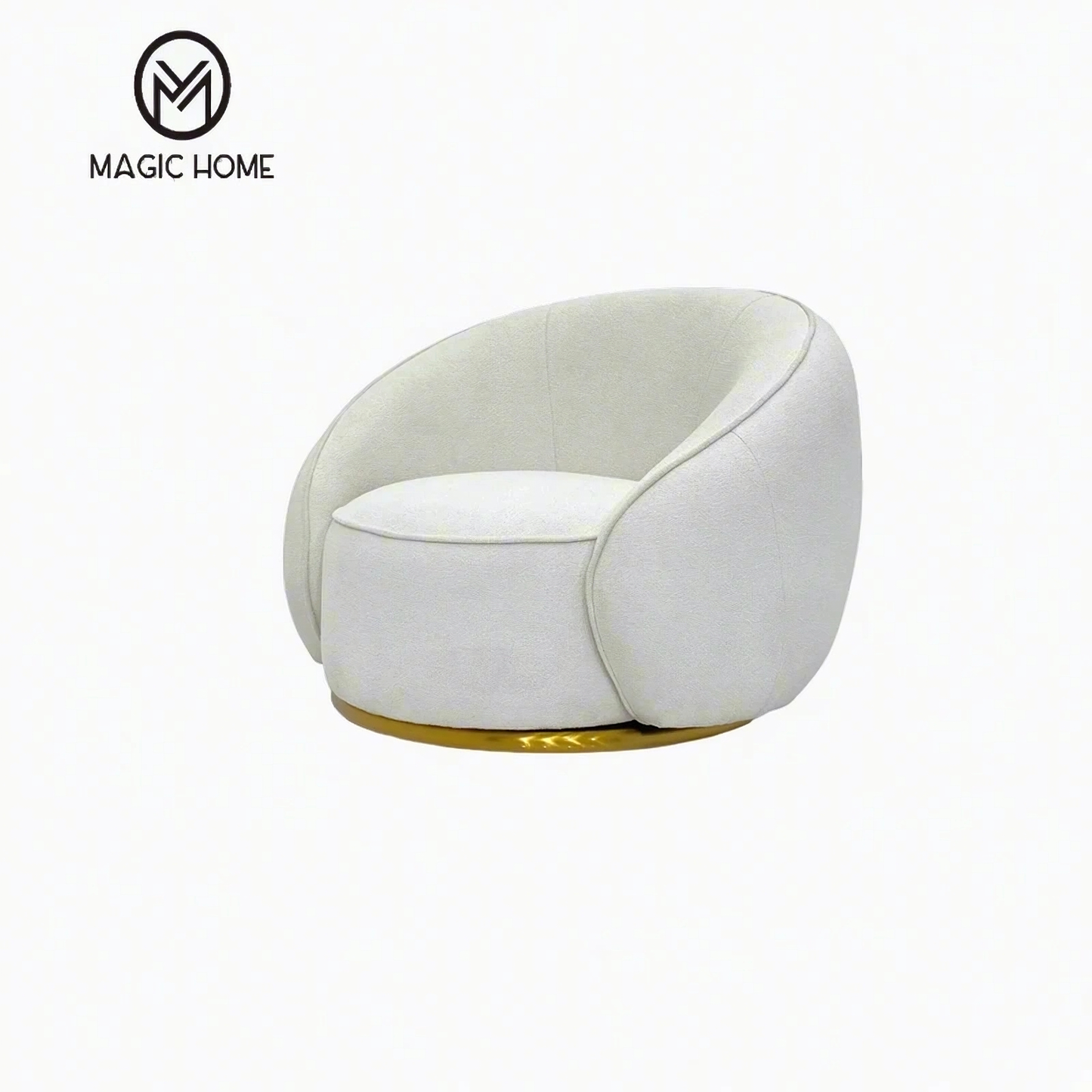 White Rotatable Leisure Chair - Comfort and Style