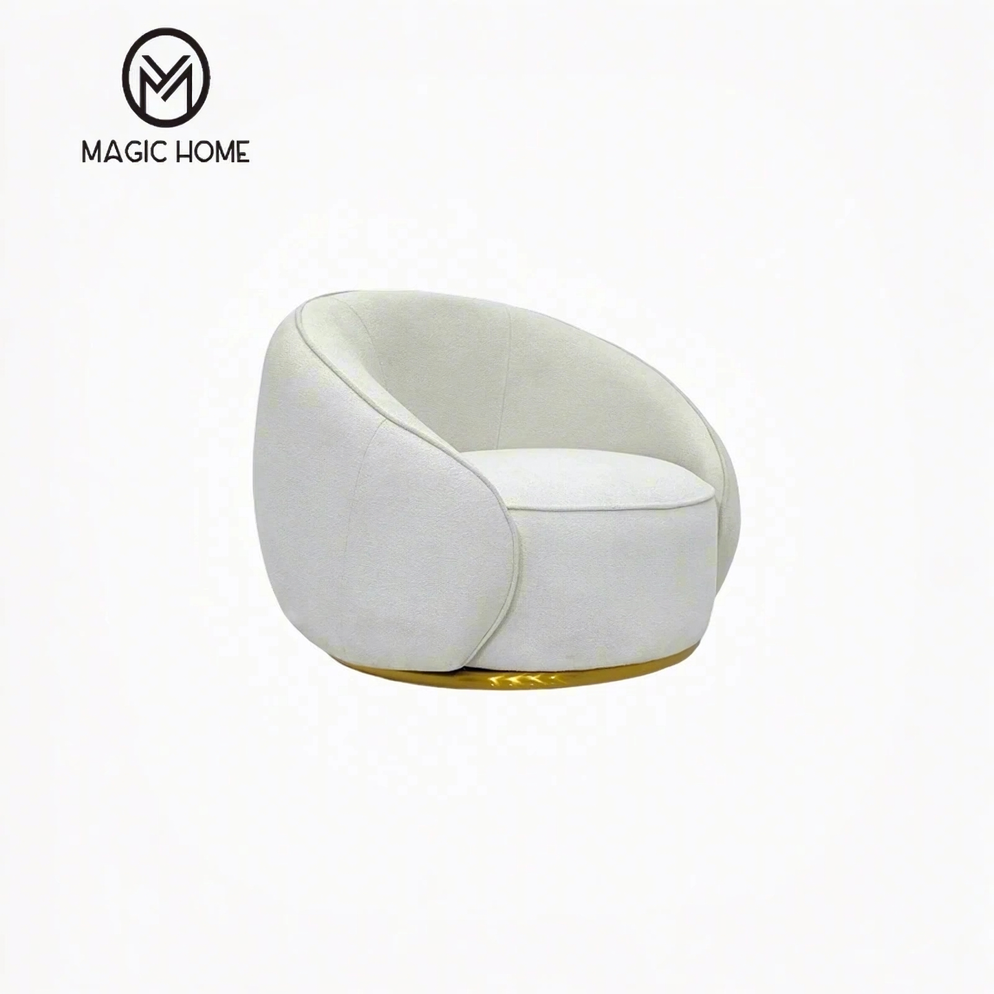 White Rotatable Leisure Chair - Comfort and Style