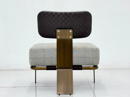 [ Comfortable Office Chair] High Back Ergonomic Linen Seat - Brass Frame Executive Chair