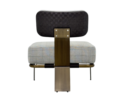 [ Comfortable Office Chair] High Back Ergonomic Linen Seat - Brass Frame Executive Chair