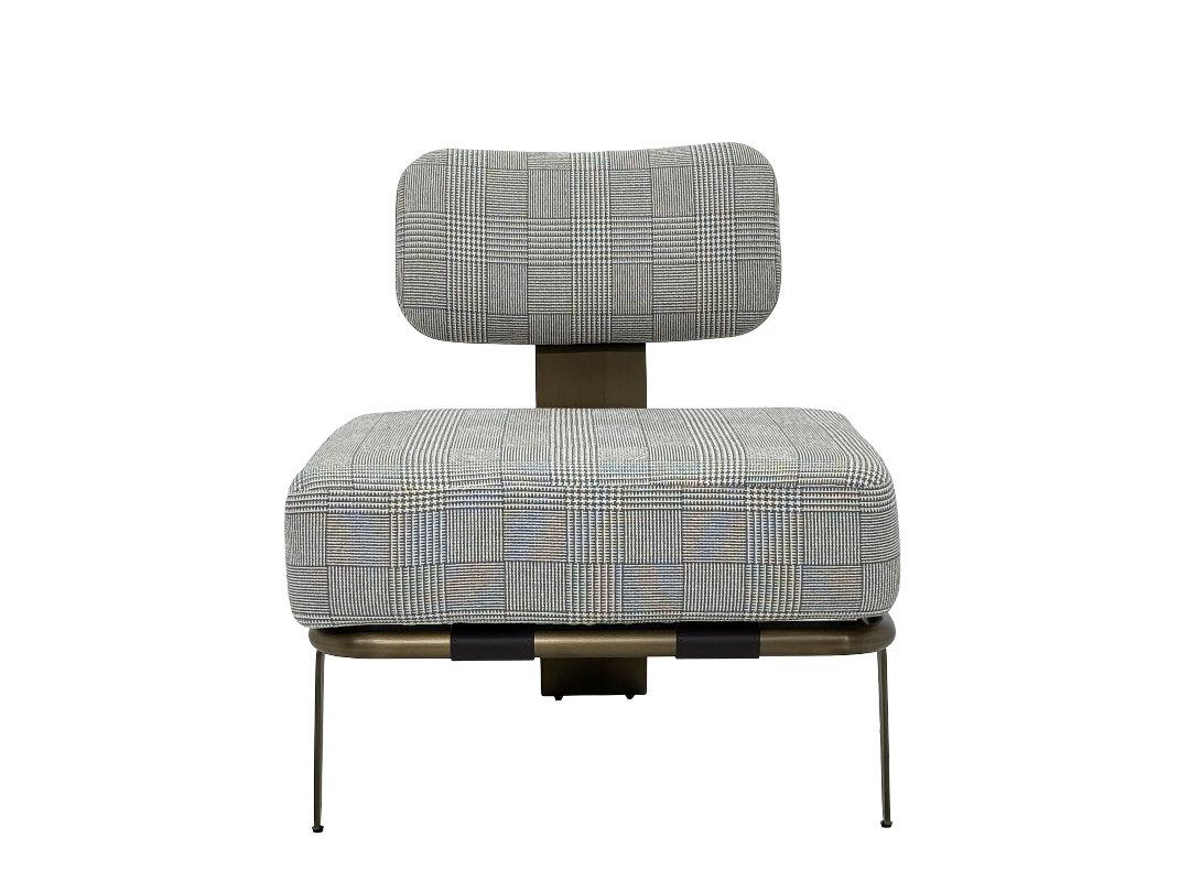 [ Comfortable Office Chair] High Back Ergonomic Linen Seat - Brass Frame Executive Chair