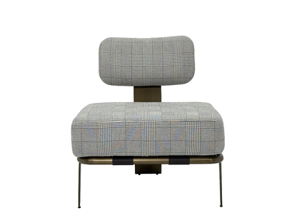 [ Comfortable Office Chair] High Back Ergonomic Linen Seat - Brass Frame Executive Chair