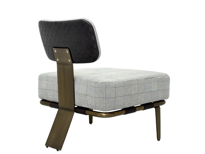 [ Comfortable Office Chair] High Back Ergonomic Linen Seat - Brass Frame Executive Chair