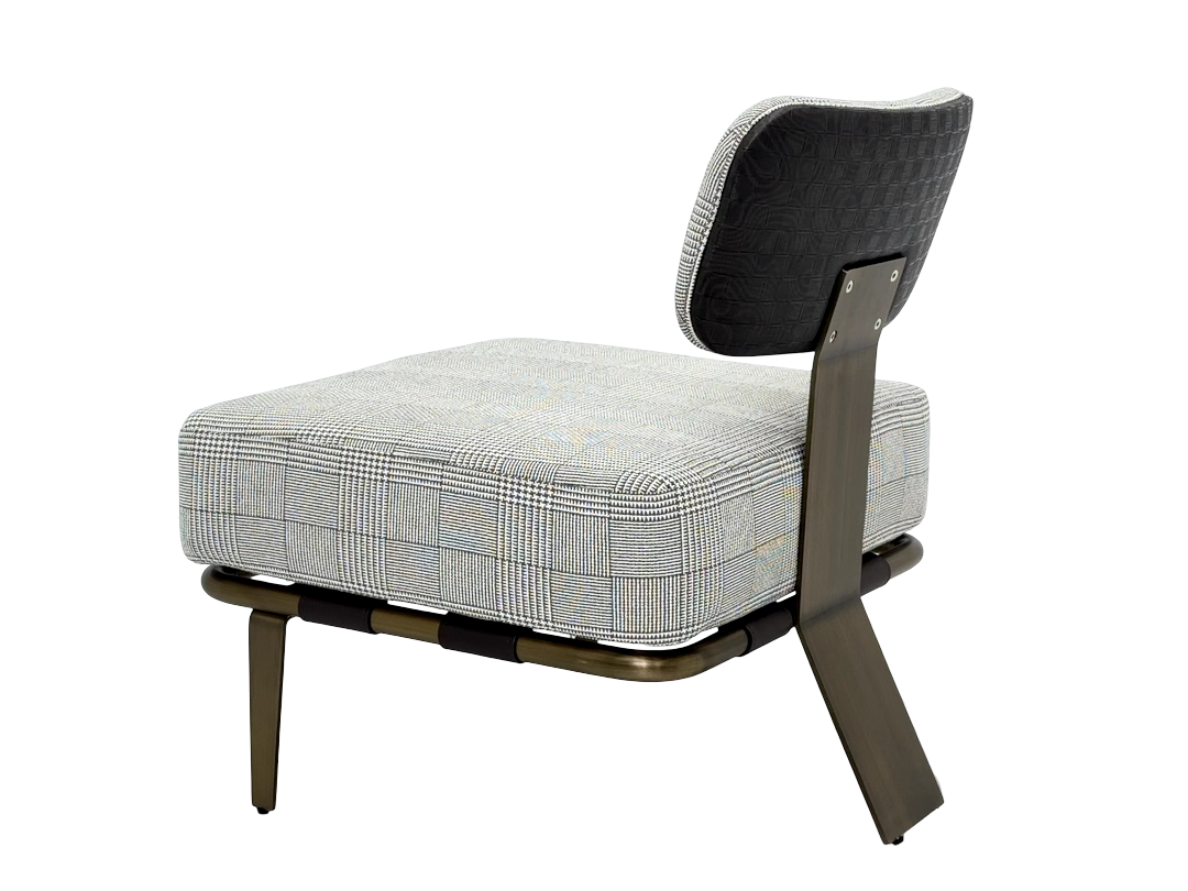[ Comfortable Office Chair] High Back Ergonomic Linen Seat - Brass Frame Executive Chair