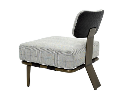 [ Comfortable Office Chair] High Back Ergonomic Linen Seat - Brass Frame Executive Chair