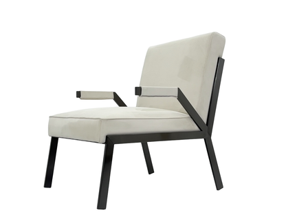 [Comfortable Lounge Chair] 70cm Wide Memory Foam Linen Armchair - Industrial Style Living Room Recliner