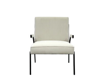 [Comfortable Lounge Chair] 70cm Wide Memory Foam Linen Armchair - Industrial Style Living Room Recliner