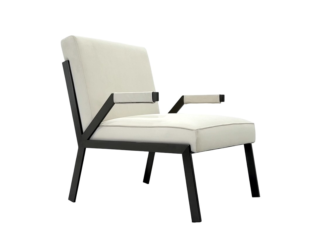 [Comfortable Lounge Chair] 70cm Wide Memory Foam Linen Armchair - Industrial Style Living Room Recliner