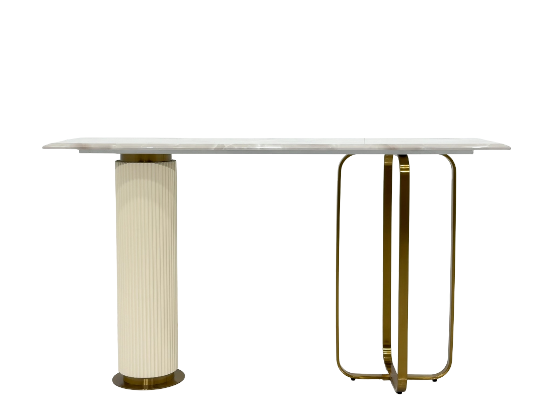 [Dubai Practical Furniture] 1.4m Cream Wood-Grain Storage Side Table - Modern Minimalist Multi-functional Console Table