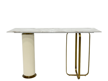 [Dubai Practical Furniture] 1.4m Cream Wood-Grain Storage Side Table - Modern Minimalist Multi-functional Console Table