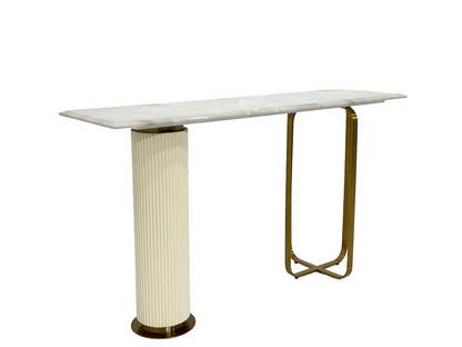 [Dubai Practical Furniture] 1.4m Cream Wood-Grain Storage Side Table - Modern Minimalist Multi-functional Console Table