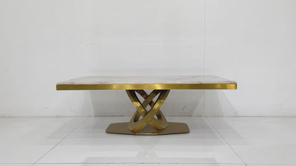 Modern Luxe Stainless Steel Marble Coffee Table | Premium Dubai Home Decor Highlights: