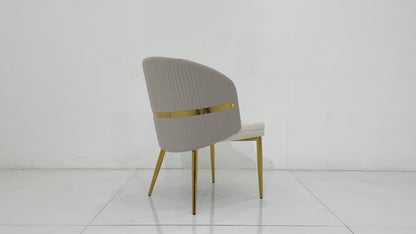Cream Fabric & Gold Stainless Dining Chair | Luxury Seating for  Villas Highlights: