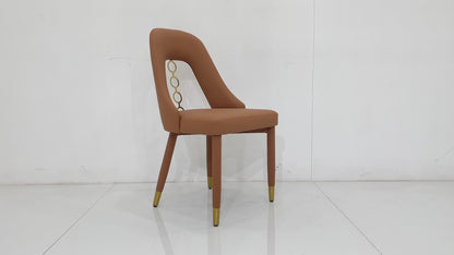 Rose Gold PU Leather Dining Chair | Modern Office & Home Solution for Highlights: