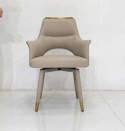 Beige/Grey Premium Faux Leather & Stainless Steel for  Luxury Interiors